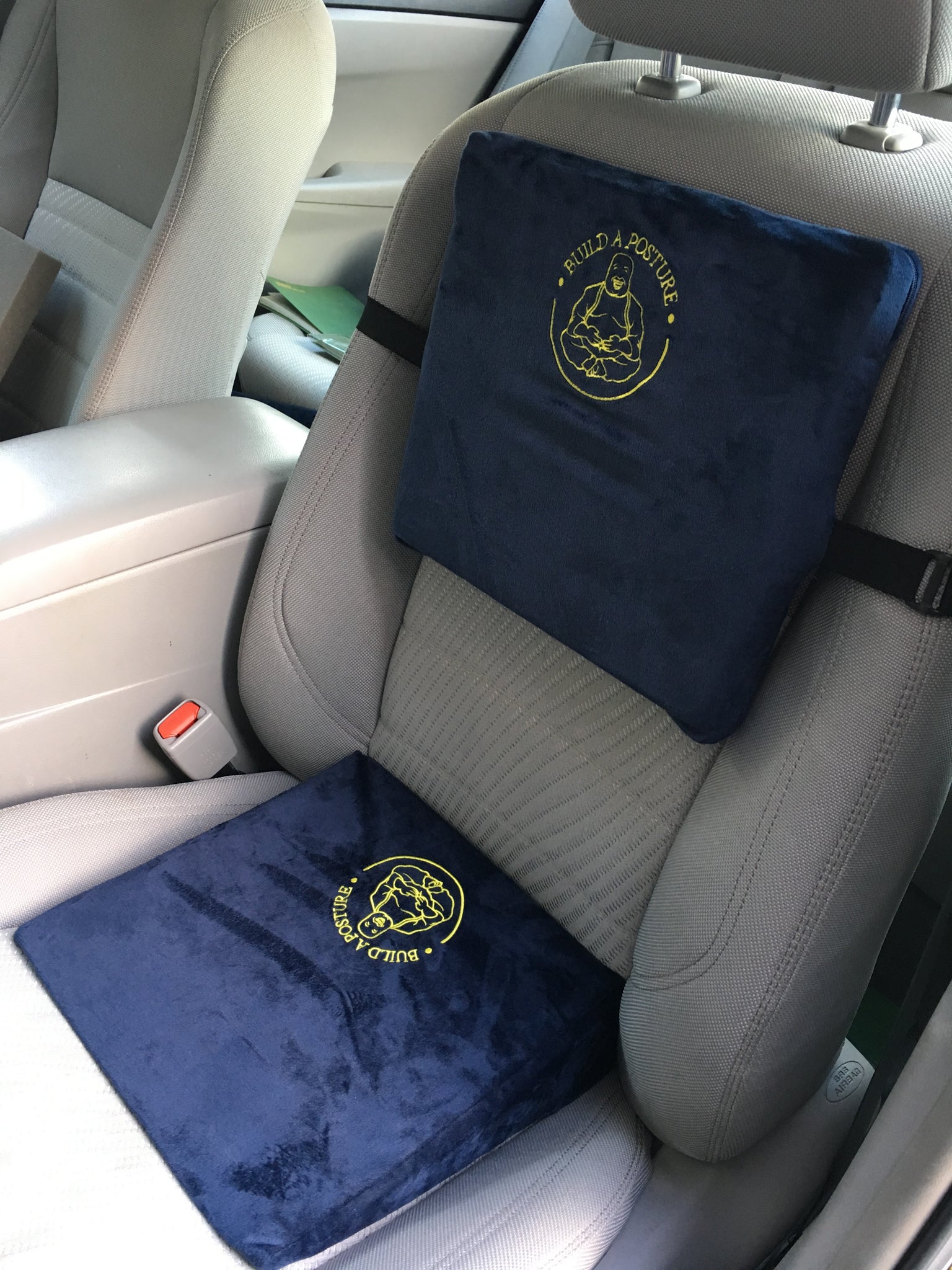 2 Extra Firm Wedge Seat Cushion Back Support Pad for Car Build a Posture